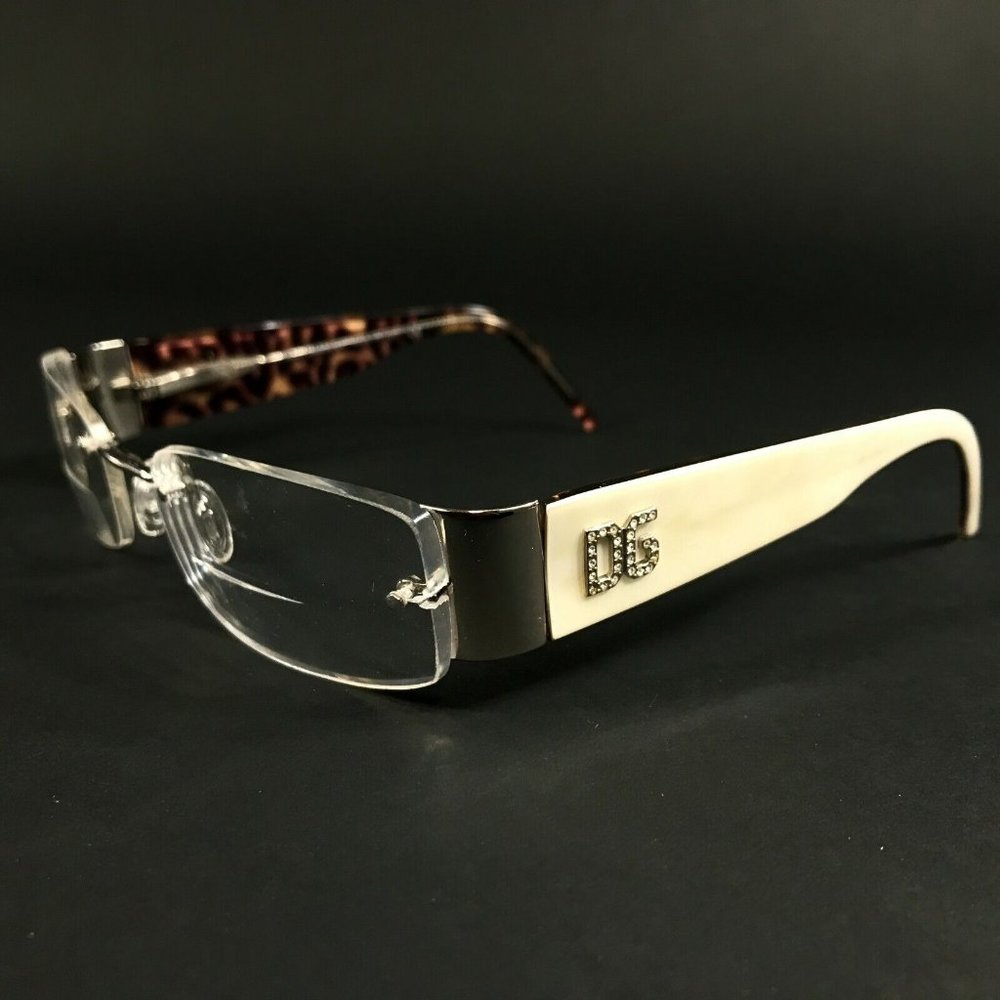 Dolce & Gabbana DG1107-B 110 Eyeglasses Frames White Cheetah Print 52-17-130